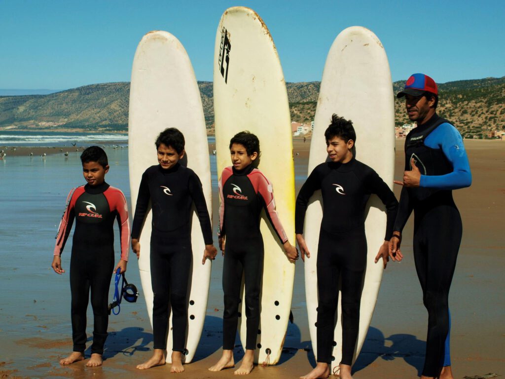 children surf lessons in Agadir