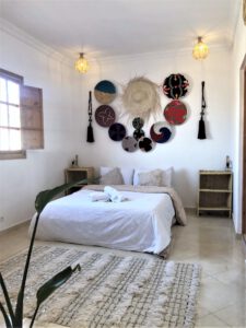 accommodation surf morocco, private room and bed