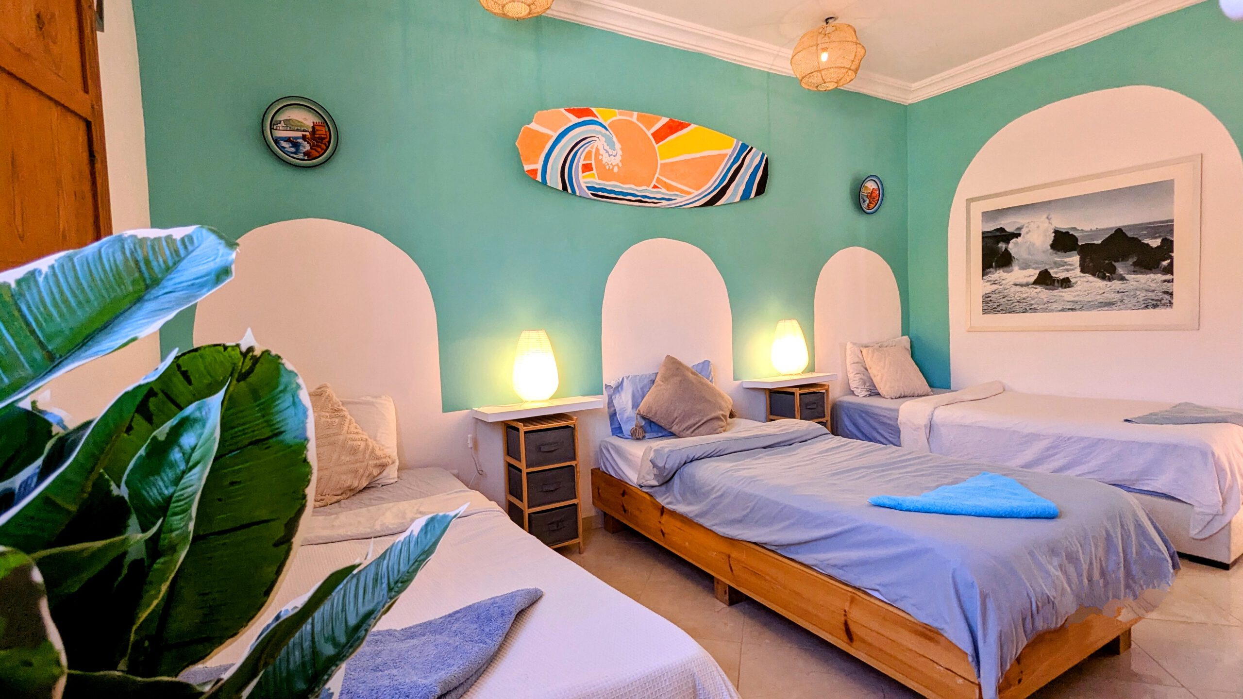 Cozy surf house in Tamraght, Taghazout, Morocco, offering accommodation with cozy private rooms for your next surf summer 2025 holiday